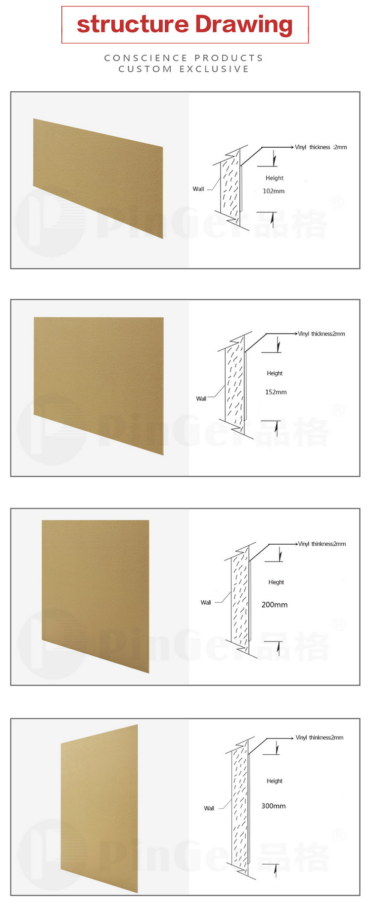 Placa de parede de vinil protetora de parede de porta