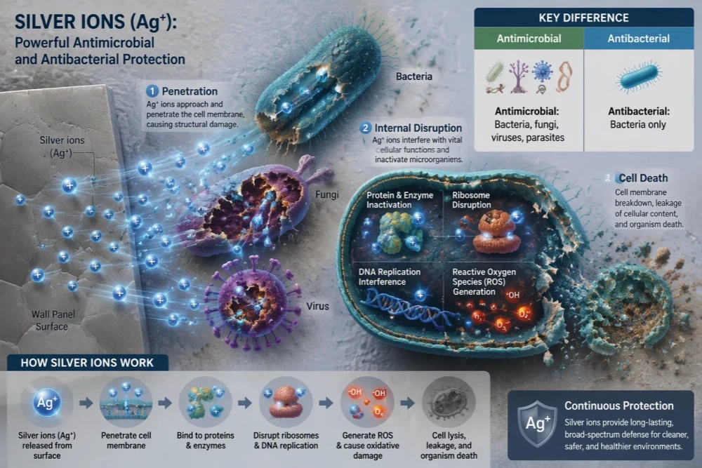 Como Funcionam os Painéis de Parede Antimicrobianos: Tecnologia de Íons de Prata Explicada